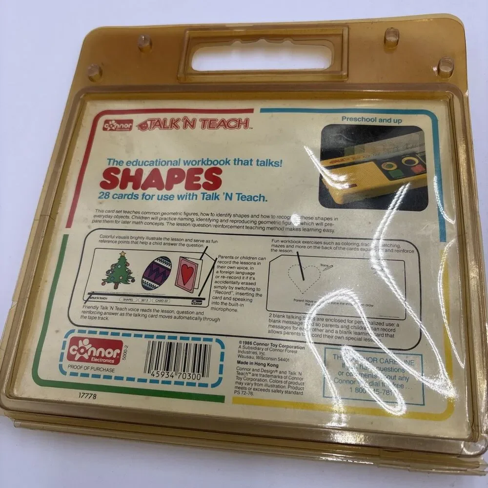 Vintage 1980s Connor Talk 'N Teach Card Pack – NEW Lot Shapes And letters